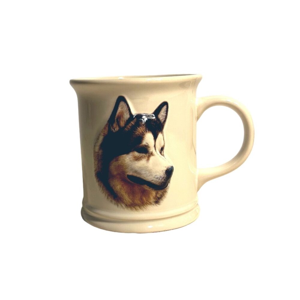 VTG 3D Alaskan Malamute Ceramic Coffee Mug 1999 Xpres Best Friend Originals